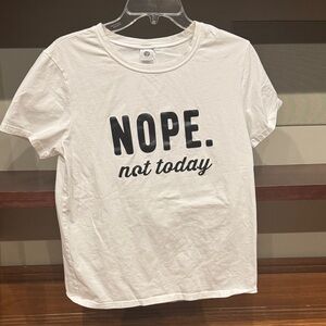 White Graphic Tee with Black Print